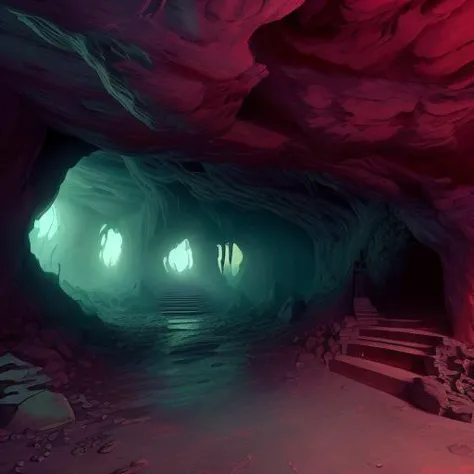 a cave clean, in the style of cthulhut3ch <lora:cthulhutechstylev2:1>