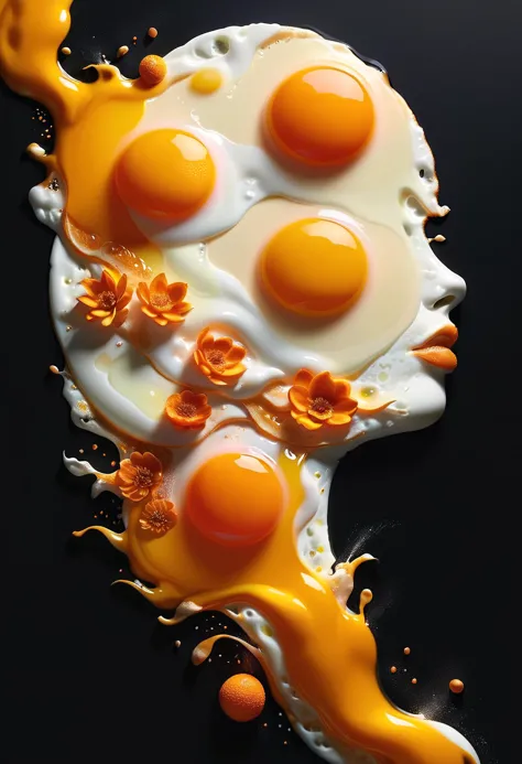 pitch black dark background, [:blooming ral-friedegg supernaturalism :6] rising orange vapors [in the form of a duotone (woman's...