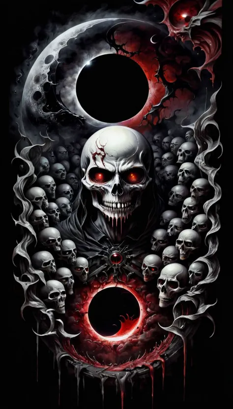black moon, war, blood, Death, Hate, Woe, Doom,
illusionix, black background
