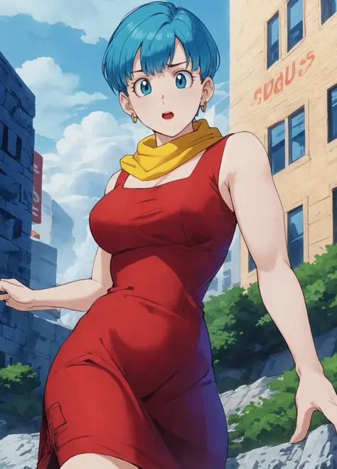 Bulma - Dragon Ball Z - Red Dress Anime Version