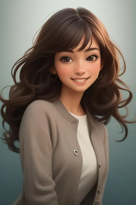 (masterpiece), (best quality), Photo Realistic, (extreme detailed), (1 girl), (pretty cute girl), smile, slender, brown long hai...