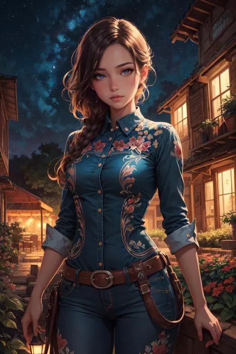 Cowboy Shot,beautiful and detailed illustration,pop art,masterpiece,best quality,ultra-detailed,soft lighting,<lora:add_detail:0...