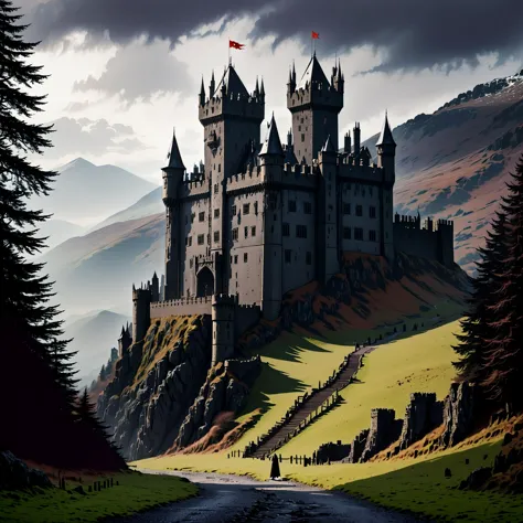 a dark and evil castle built high in the Welsh mountains by a clan of vampires