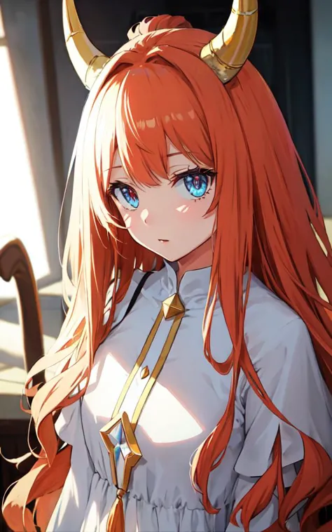 1girl, random hair, eyes, clothes brand, crystal horns, backlighting, <lora:clothesUpdate:1>