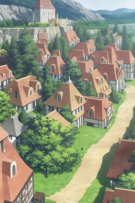 <lora:Bakuen_backgrounds:0.7> inside fantasy town, castle, few people on BG, 8k, masterpiece, absurdres, anime,