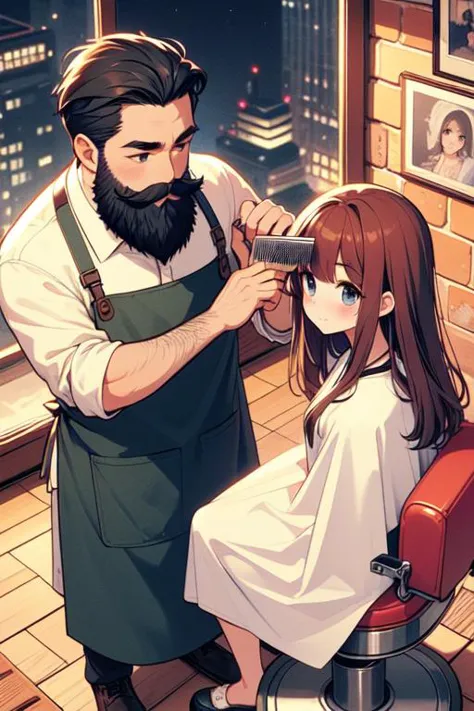 girl like retro barbershop