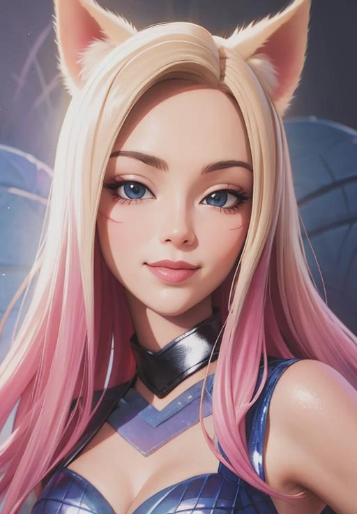 kda_Ahri, petit sourire satisfait, portrait