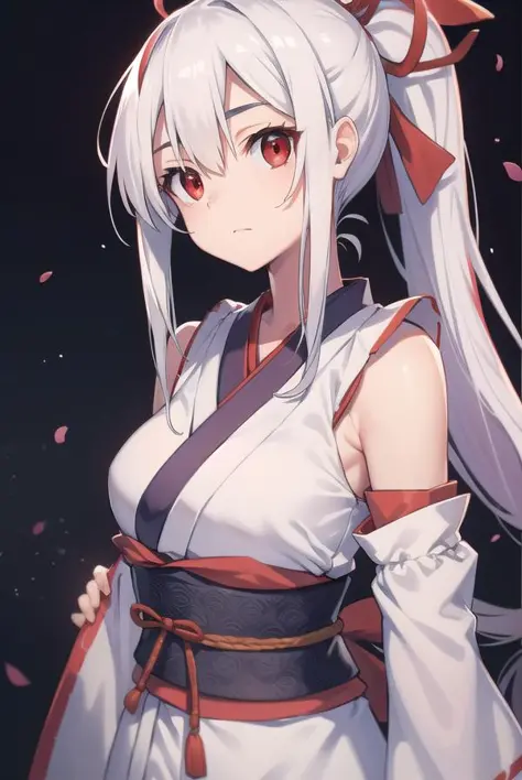 tomoegozen, <lora:tomoegozentest:1>, 
tomoe gozen, hair between eyes, hair ribbon, headband, long hair, ponytail, (red eyes:1.5)...