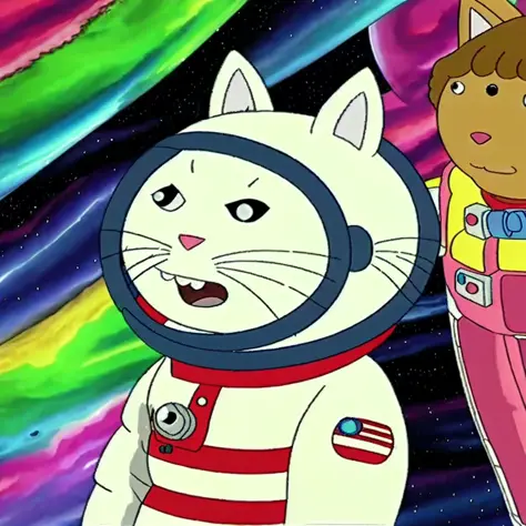 A fluffy astronaut alien cat from another galaxy, Very detailed, clean, high quality, sharp image