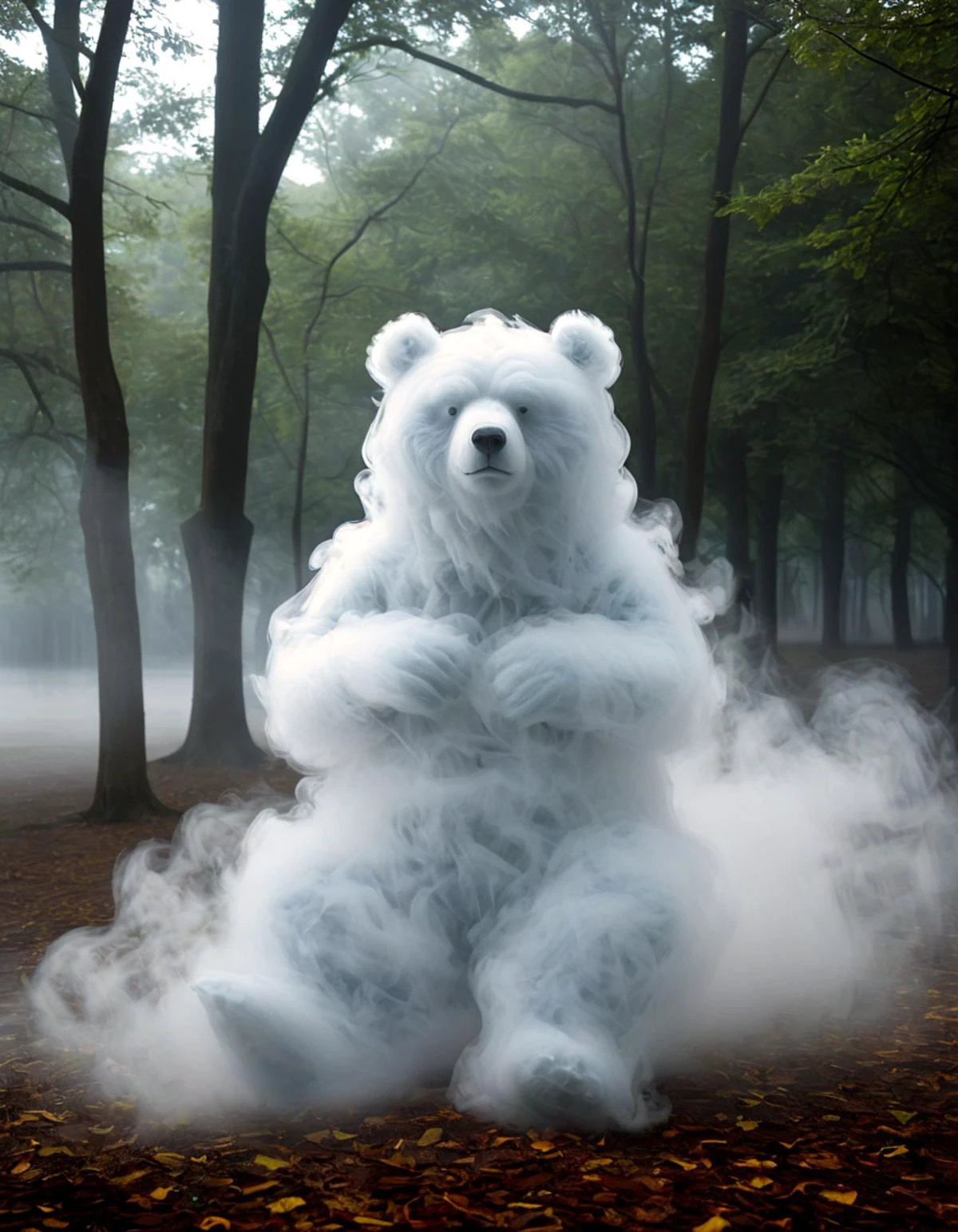 公園の霧で作られた mdfg 霧のクマ
