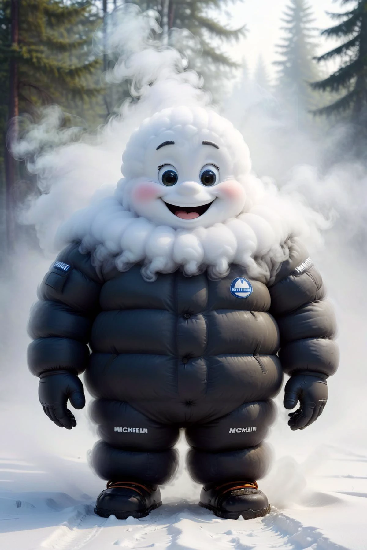 cute Michelin made of 霧, 雪 land, 雪, 雪ing, スキー,
メッセージ, 霧, 煙,