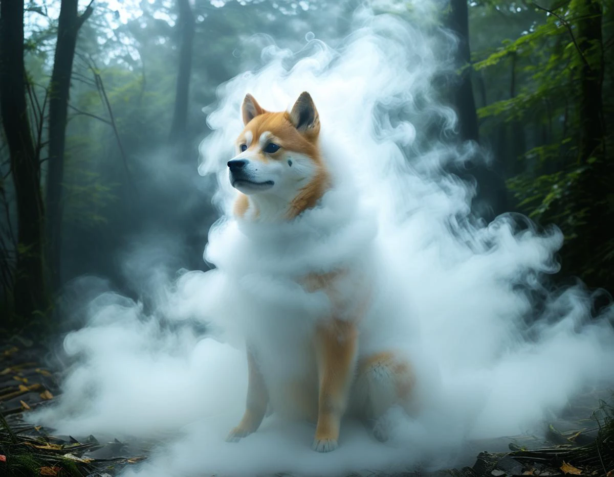 mdfg un doge fait de brouillard 