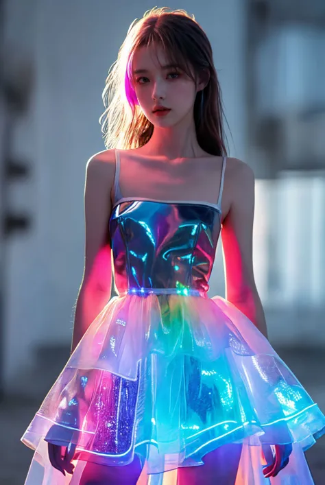 vestido laser com holograma xuer,
