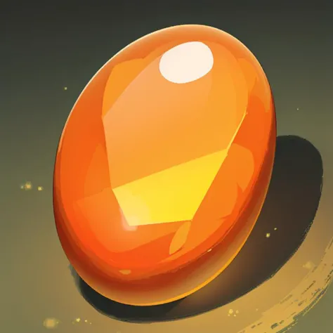 a close up of a shiny orange object on a shiny surface