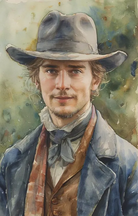 masterpiece,best quality,<lora:tbh134-sdxl:0.85>,portrait of man,illustration,watercolor,