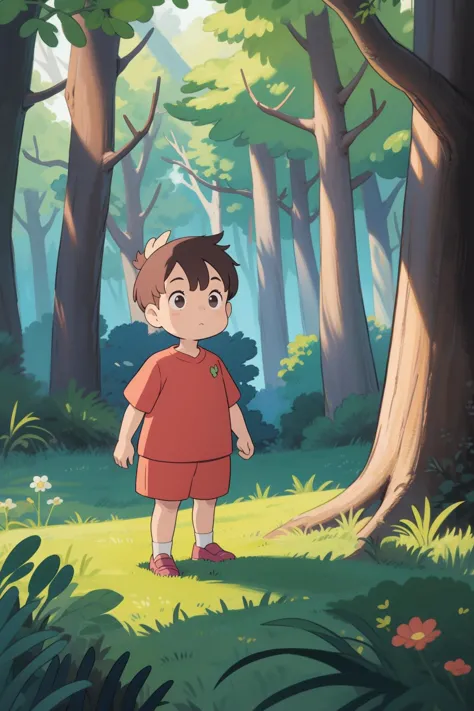 ponyo, 1girl, in the forest, (masterpiece,best quality:1.6)