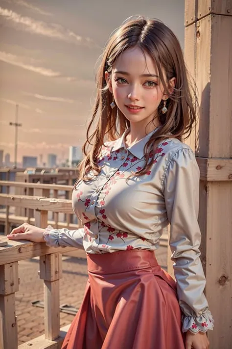 (best quality), (masterpiece), (high resolution), [:(intricate details):0.2], outdoors, detailed_background, 1girl, cowboy shot, smile,