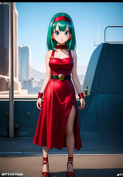 (Photo:1.3), highdetail, <lora:Bulla:0.8>, Bulla, 1girl, solo, red headband, red dress, (acclaimed, alluring, captivating, excit...