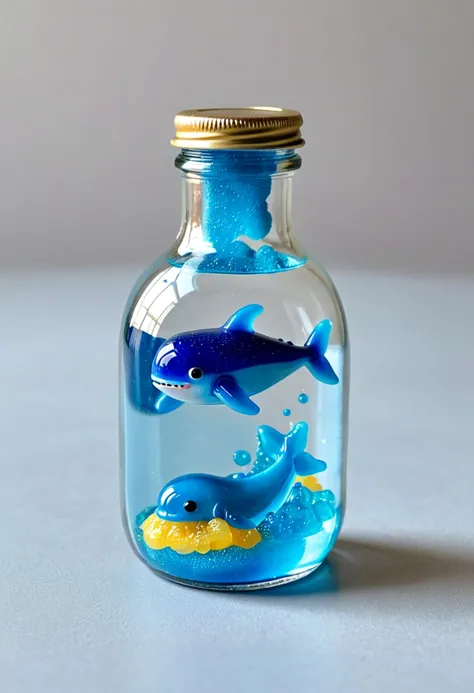mdgmmy galaxy blue whale in a jar<lora:gummy:1>