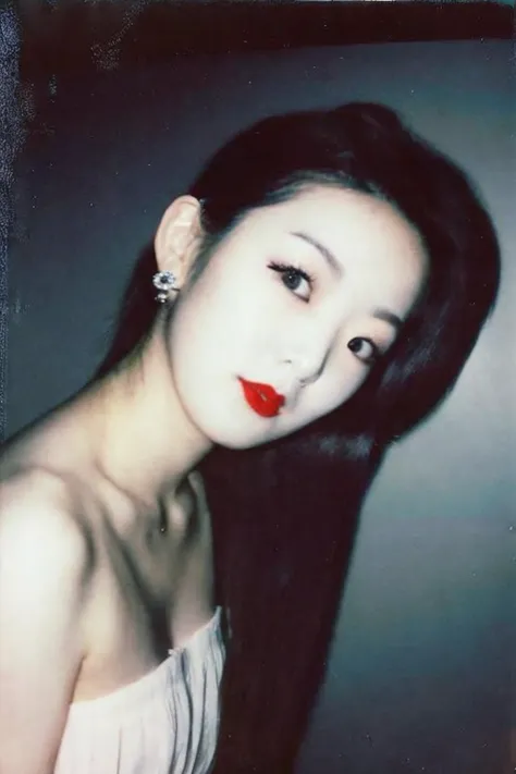 Polaroid SX-70,blurry,A beautiful 18 year old Korean idol, pornpolaroidphoto style,reddit,Blurred photo and bad photography and (bad aesthetic:1.2) and (bad quality:1.2) and (low res photo:1.4) , koreanbabe,
black hair, earrings, flash photography, jewelry, looking at viewer and facing viewer,solo, upper body, long hair, ponytail, short sleeves, white dress, black eyes, makeup, lipstick, <lora:flash photography photoV3:0.4> <lora:Koreanbabe-amateurV1:0.5> pale skin, Dark nightclub background pornpolaroidphoto style,<lora:pornpolaroidphoto_V2:0.7>