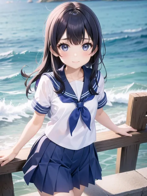 a girl, upper body, sailor uniform