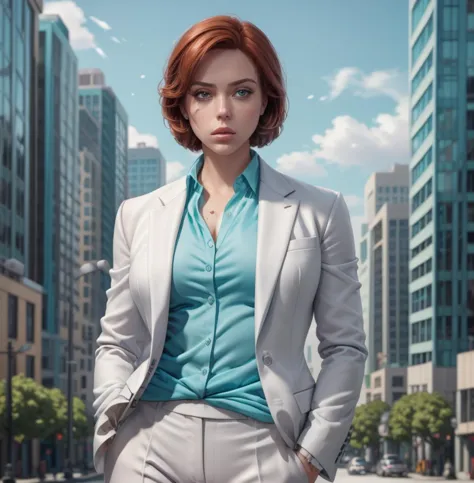 <lora:mobster_hotline_miami:0.85> mobster,  white suit, teal shirt,  <lora:blackwidow-nvwls-v1:1> , blkwidow, city background,, ...