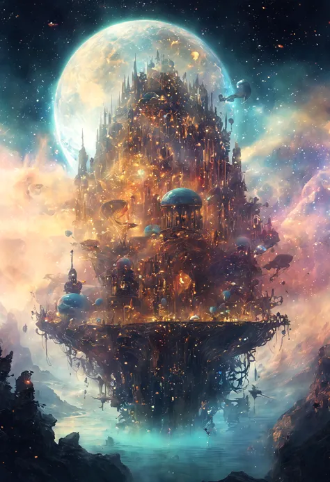 Dreamscape, professional, blend of organic and mechanical_City, Surreal, ethereal, dreamy, mysterious, fantasy, detailed