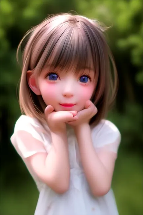 a close up of a little girl with a white shirt and blue eyes