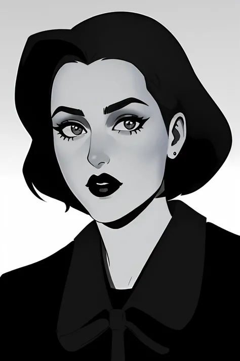 agentscully, portrait, make-up, lipstick, formal, highly detailed, iconic, stylish, monochrome, high contrast, dramatic shadows, 1990s style,
<lora:DanaScullySD_v2:1>