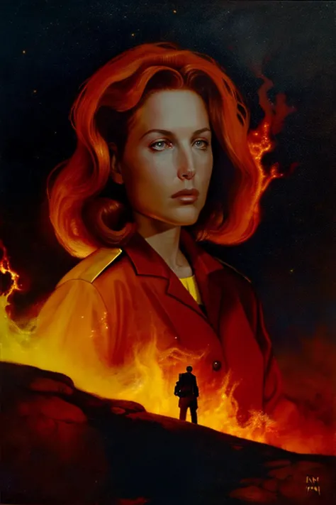 <lora:DanaScullySD_v2:1> agentscully, (Firewalker), highly detailed, cinematic, mysterious, surreal, abstract,