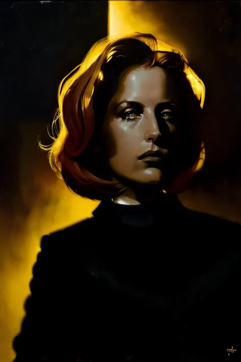 <lora:DanaScullySD_v2:1> agentscully,the black oil, dramatic light, highly detailed, cinematic, mysterious, surreal, abstract,