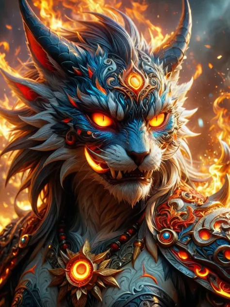 dragon with burning eyes made of derv-etmgc, intricate details, symbols, abstract, realism, sharp focus, masterpiece, sharp deta...
