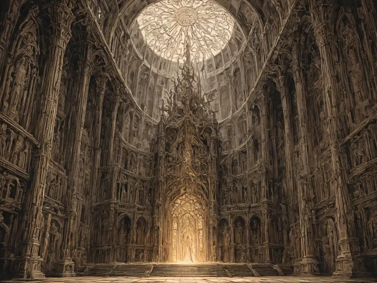 a close up of a very large cathedral with a very tall ceiling