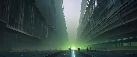 Floating skyscrapers, neon-lit streets, cyborg citizens, holographic billboards, dystopian cityscape, futuristic transportation,...