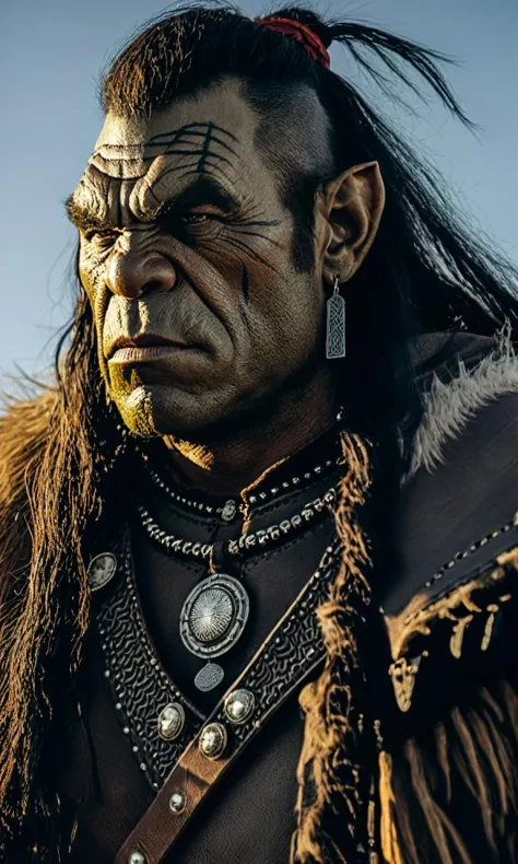 cinematic photo western fantasy,a fierce orc leader . 35mm photograph,film,professional,4k,highly detailed,
