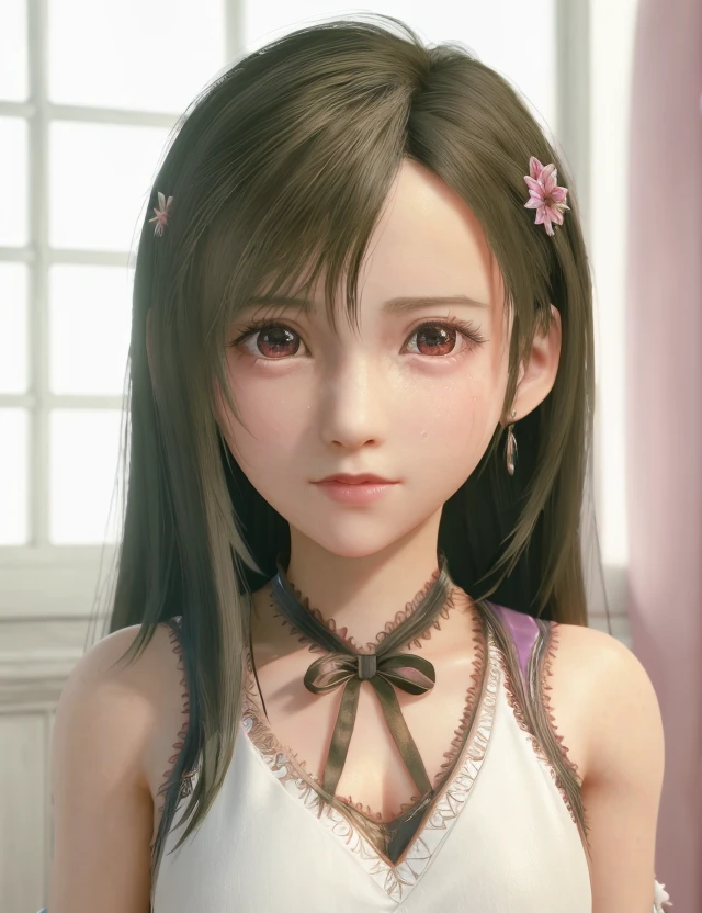 1girl, masterpiece,best quality,official art,extremely,detailed cg 8k wallpaper, upper body, beautiful face, female , cute, lovely, young, pure innocent, extremely detailed eyes and face,(looking at viewer),   beautiful detailed red eyes, ((princess dress)),   crying with eyes open,