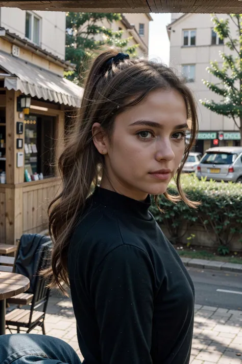 (cute photo|large format photo|polaroid photo:1.05) of a beautiful European girl,  23 years old,  natural green eyes,  blonde,  ponytail long hair,  with small ears and fair skin,  BREAK dressed casually with a (black dress|red dress|green t-shirt and jeans:1.05),  (head shot framing|full body framing|close up on face framing|upper body framing:1.05),  (in winter on a park|on a street in a village|on a table in a modern dining room|on the bed:1.05),  BREAK with hard light|at golden hour|neon lighting|under natural lighting,  shot on (GoPro Hero|Hasselblad X1D II:1.05) , <lora:lcm-lora-sd15:0.85>