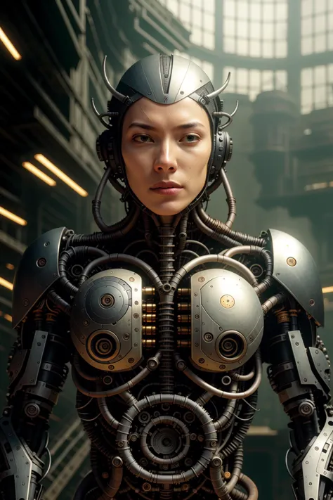 a close up of a woman in a sci - fiction suit with a sci - fiction helmet