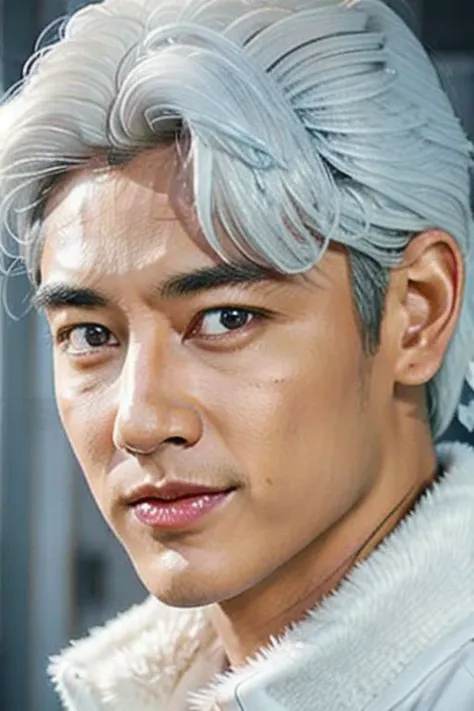 ((((1boy , medium shot, white hair  color :1.5)))),(8k, RAW photo, best quality, masterpiece:1.2), (realistic, photo-realistic:1.4), (extremely detailed CG unity 8k wallpaper) , ((  close up shot portrait of a charming Horsen posing for shang yoon magazine in light blue, in the style of deconstructed tailoring, close up, rounded, precisionist, limited color range, duckcore, celestial :1.4)),((super biggest muscle chest )), ((muscular arms and a broad chest, strong, athletic, muscle:1.3 )), hyper detailed, soft lighting, strong backlight, beautiful lighting , hyperreal, front shot, ((random photorealistic full pose :1.3)),(day scene:1.2) 4k, cinematic, widescreen, zoom out, intricate detail, finely detailed, hyper detailed, insane details, centered, epic composition, smooth, extreamly realistic, cenematic, attractive beautiful, hyper realistic, photographed by Canon EOS 6D Mark II RF