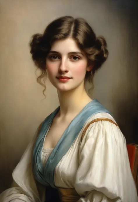 Masterpiece, Portrait of a woman by Albert Lynch, Abbott Handerson Thayer, highly detail, best quality,  HairDetail