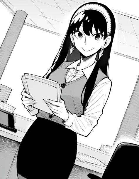 anime girl in a school uniform holding a book in her hand