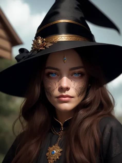 a witch's prophecy comes true 
extremely detailed face,