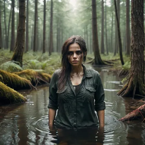 Dead Water Style, woman, in the forest,