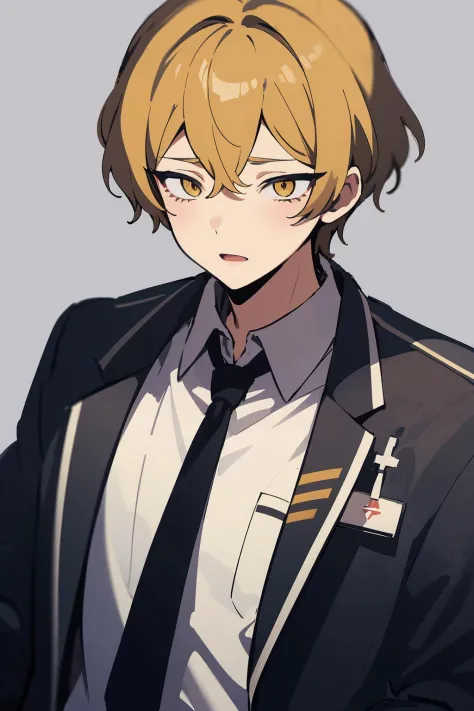 anime boy in uniform with a tie and a jacket（sinclair (project moon))