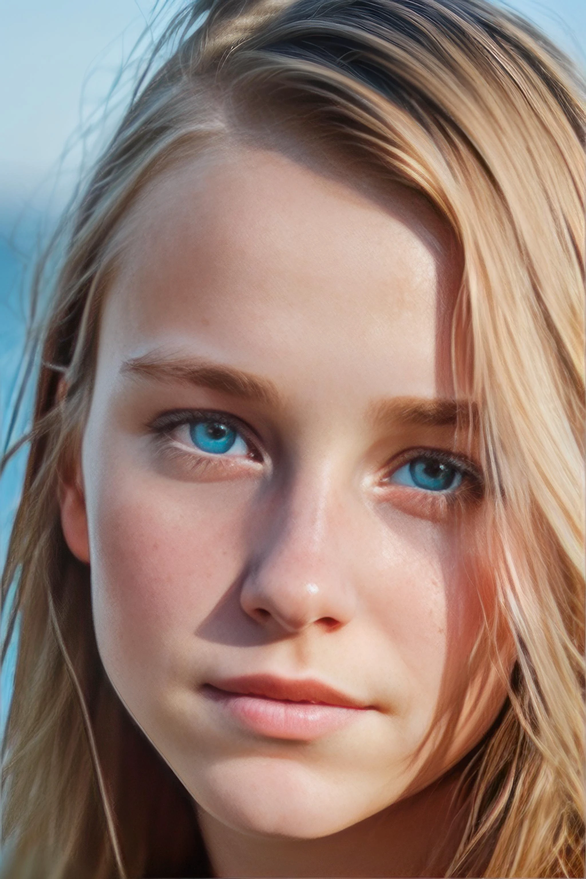 realistisches Foto, a realistisches Foto of  18yo girl wearing a bikini, blondes Haar, Strand,  (1 Mädchen), (extrem detailliertes CG Unity 8k-Hintergrundbild), Foto des schönsten Kunstwerkes der Welt, Professionelle Majestic (Fotografie von Steve McCurry), 8k uhd, dslr, sanfte Beleuchtung, gute Qualität, Filmkorn, Fujifilm XT3 scharfer Fokus, f 5.6, hohe Detailgenauigkeit, scharfer Fokus, dramatisch, (Betrachter betrachten:1.2), (detaillierte Schüler:1.3), (natürliches Licht),