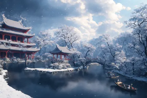 masterpiece, best quality, high quality, extremely detailed CG unity 8k wallpaper, classical chinese garden, scenery, amsterdam,...