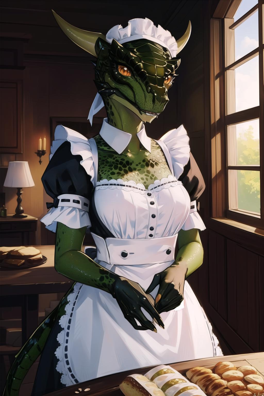 Lusty Argonian Maid (somewhat cursed) - SeaArt AI Model