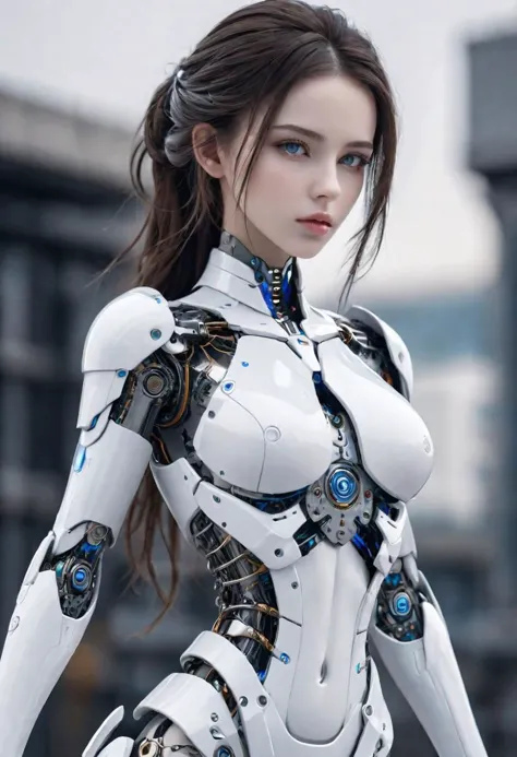 complex 3d render ultra detailed of a beautiful porcelain profile woman android face, cyborg, robotic parts, 150 mm, (fullbody s...