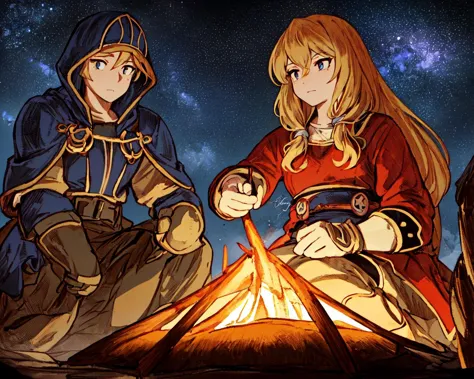 <lora:FFTJobs:0.8>  group of adventurers setting up a campfire under a stary night, 
(masterpiece),  best quality, highres, 4k, ...
