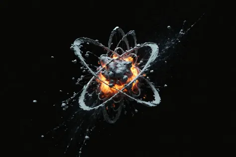 a close up of a fire and water object with a black background